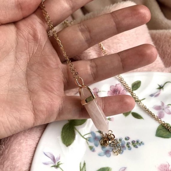 Crystal Gemstone Gold Chain Necklace - Picture 3 of 9